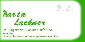 marta lackner business card